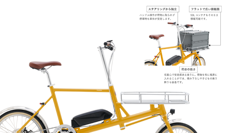 圧倒的な積載力！フレーム一体型の大型フロントキャリアが付いたトーキョーバイクポーター